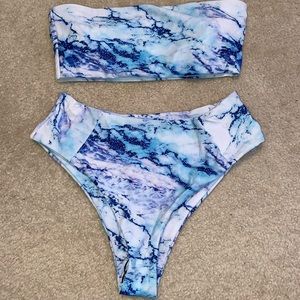 strapless bathing suit